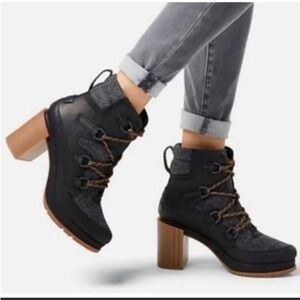 Sorel Blake Waterproof Leather Lace-up Boots Black  NL3306-010 Granola Gorpcore